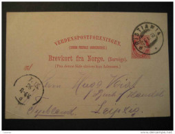 1900 KRISTIANIA To LEIPZIG Postal Stationery - Postal Stationery