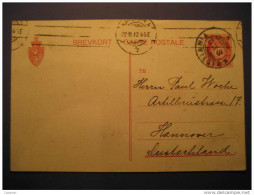 1912 KRISTIANIA To HANNOVER  Postal Stationery - Entiers Postaux