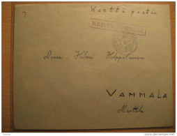 FINLAND 1944 To Vammala Marttila WWII Militar Postage Paid Kenttapostia Faltpost Cancel Cover Finlande - Military / Militaires / Militair