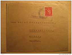 FINLAND Helsinki 1940 To Hameenlinna Aitoo Kansakoulu WWII Censor Censored Censure Cancel Cover - Militares