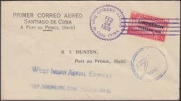 1928-PV-36 CUBA FIRT FLIGHT 1928. SANTIAGO DE CUBA - HAITI. - Poste Aérienne