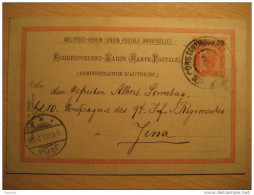 LEVANT Constantinople 1903 To Jena Germany 20 Para Overprinted Postal Stationery Card - Levante-Marken