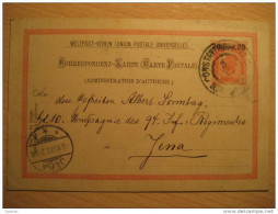 LEVANT Constantinople 1903 To Jena Germany 20 Para Overprinted Postal Stationery Card - Eastern Austria