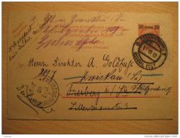 LEVANT Constantinople 1908 To Freiberg Germany 20 Para Overprinted Postal Stationery Card - Levante-Marken