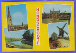 Carte Postale 59. Hondschoote  Moulin Kiosque à Musique  église  Trés  Beau Plan - Hondshoote