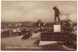 Lifeboat Statue & General View, Margate - Real Photo -  Unused C1920 - Margate