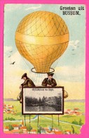 Groeten Uit Bussum - Bussum Kom Van Biegel - Transport En Montgolfière - 1913 - Colorisée - Bussum