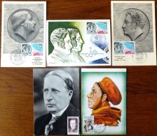 SELECTION DE 5 CARTES MAXIMUM FRANCE- THEME PERSONNAGES CELEBRES - - Collections, Lots & Series