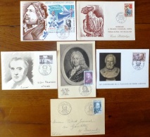 SELECTION DE 6 CARTES MAXIMUM FRANCE- THEME ECRIVAINS- POETES  - - Lots & Serien