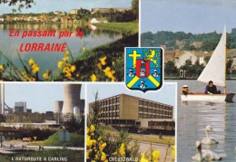 Carte Postale, En Passant Par La Lorraine, Autoroute, étang, Creutzwald - Creutzwald