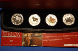 AUSTRALIAN LUNAR SERIES II 2009 YEAR OF THE OX SILVER TYPESET COLLECTION - Mint Sets & Proof Sets