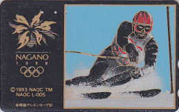 RARE TC JAPON LAQUE & OR / 110-011 - JEUX OLYMPIQUES NAGANO SKI - OLYMPIC GAMES LACK & GOLD JAPAN Phonecard - 249 - Juegos Olímpicos