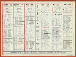 Calendrier De   1952 -Format  28.5 X 22 Cm TBE - Grand Format : 1941-60