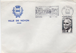 Noyon (60) 1er Jour Flamme  Noyon Aujourd´hui Espace Pietonnier Georges Pompidou - 1961-....