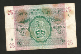 United Kingdom - BRITISH MILITARY AUTHORITY - 2 SHILLINGS & 6 PENCE (1943) - WWII - Britse Militaire Autoriteit