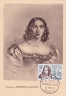 France N°1214 - Marceline Desbordes-Valmore - Cartes Maximum - 1950-1959