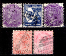 Australia-del-Sud-00050 - 1899-1905 - Y&T N. 75, 76, 77 (o) - Privi Di Difetti Occulti. - Used Stamps