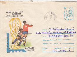 38048- SOCCER WORLD CUP, COVER STATIONERY, 1994, ROMANIA - 1994 – États-Unis