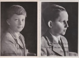 BOUDEWIJN+ALBERT-PRINCES-GUERRE-PRISONNIERS DE GUERRE-1941-PHOTO-WERRES-2 CARTES-EN FRANCAIS-VOYEZ 2 SCANS-BELLE CARTES! - Familles Royales