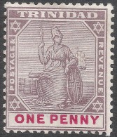 Trinidad. 1896-1906 Britannia. 1d MH. Watermark Crown CA. SG 115 - Trindad & Tobago (...-1961)