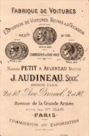 VP3018 - CDV - Carte De Visite -  Fabrique De Voitures J. AUDINEAU à PARIS Avenue De La Grande Armée - Visitekaartjes