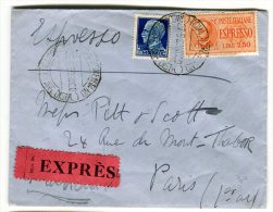 Italie  - Enveloppe En Exprès Pour Paris En 1939  Avec Vignettes Au Verso - Référence 506 - Marcophilia