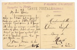 CP Avec CACHET Du 13° BATAILLON DE TIRAILLEURS SENEGALAIS DU MAROC / 3° REGIMENT D'INFANTERIE COLONIALE - Militärstempel Ab 1900 (ausser Kriegszeiten)