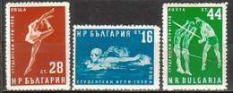 BULGARIA \ BULGARIE - 1958 - Jeux Estudiantins - 3v** - Nuevos