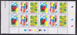 = Liberté-Egalité-Fraternité Triptyque Coin Daté X4 12 Timbres à 0.70€  Daté 14.12.15 - 2010-2019