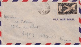 1947. LETTRE. NOUVELLE CALÉDONIE. N° 49 SEUL SUR LETTRE. NOUMÉA POUR LYON.  /  3367 - Covers & Documents
