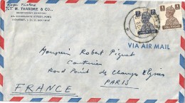 Enveloppe -  Cachet  Au  Départ   De BOMBAY    (  Inde  )  ) à  Destination  De   Paris  16è       (  Par  Avon  ) - Airmail