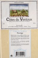 ETIQUETTE De VIN " CÔTES Du VENTOUX " - Prestige 12° - Décollée Bon Etat  - - Côtes Du Ventoux
