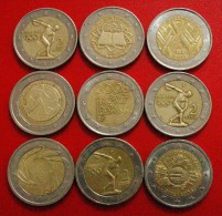 § 9 COMMEMORATIVE COINS: 2 EURO DIFFERENT TYPES! LOW START★NO RESERVE!!! - Kiloware - Münzen