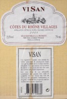 ETIQUETTE De VIN " CÔTES Du RHÔNE VILLAGES 2001  " - Visan 13,5° - Décollée Bon Etat  - - Côtes Du Rhône