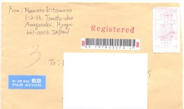 2013. Japan,the Letter By Registered Air-mail Post To Moldova - Lettres & Documents