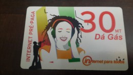 Mozambique-internet Pre-paga-(30mt)-da Gas-mint Card+2card Prepiad Free - Mozambique