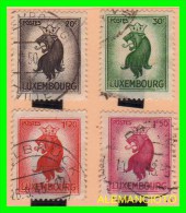 LUXEMBURGO  Lion From  Duchy Arms  1944-46 -  4 SELLOS DIFERENTES  VALORES - Used Stamps