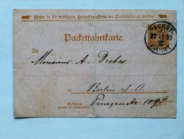 DEUTSCHLAND / GERMANY // 1899, PACKETFAHRKARTE, Gest.: 27.11.99, Bedarfsverwendet - Private & Local Mails