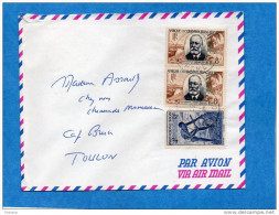 MARCOPHILIE- Lettre-Dahomey-cad-porto Novo-1956 -3-stamps  AOF-N°50 Gouverneur Ballay+36-pour Françe - Storia Postale