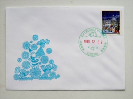 Cover From Lithuania Special Cancel 1995 Christmas Noel Santa Claus Utena - Litouwen