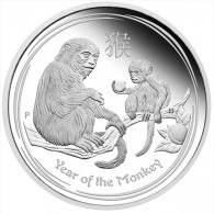 AUSTRALIA - Lunar 2016 Year Of The Monkey II - 1 Ounce Fine Silver BU Prooflike - Sets Sin Usar &  Sets De Prueba