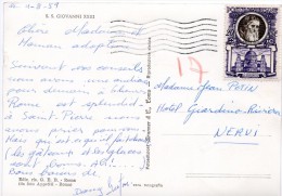 1953 - Vatican - Jules II Et Le Projet Initial De Bramante (Yvert N°180) Sur  Carte Postale Du Pape Jean XXIII - Lettres & Documents