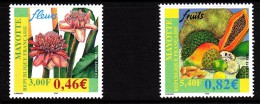Mayotte MNH Scott #154-#155 Set Of 2 Flowers, Fruits - Unused Stamps