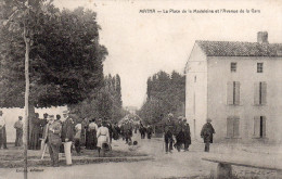 17........CHARENTE MARITIME...MATHA...LA PLACE DE LA MADELEINE ET L'AVENUE DE LA GARE.... - Matha