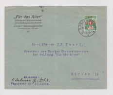 Heimat ZHs Zürich 7 Enge 1928-06-29 Portofreiheit-Brief Gr#928 "Für Das Alter" - Franchise