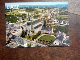 Carte Postale Ancienne : DUCEY :vue Aérienne, Le Centre Et L'église - Ducey