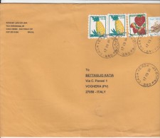 Brasile 1998 - Lettera X L´Italia Affrancata Con 4  Stamps - Brieven En Documenten