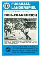 Programme Football 1986 DDR C France (qualification Coupe D' Europe Des Nations) - Boeken