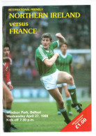 Programme Football 1988 Northern Ireland  C France (friendly) - Boeken