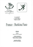 Programme Football 2001 Burkina Faso C France Au Canada Jeux Francophones - Boeken